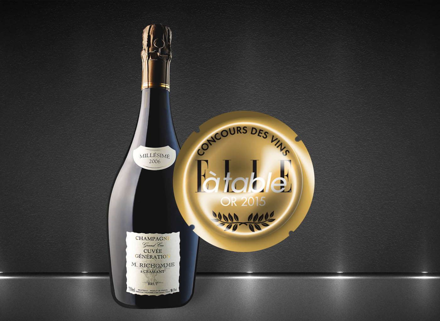 champagne richomme cuvée génération médaillée dans Elle à Table en 2015